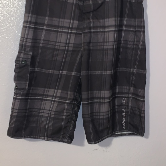 O’Neill plaid summer board short swim trunks black grey - Picture 3 of 10